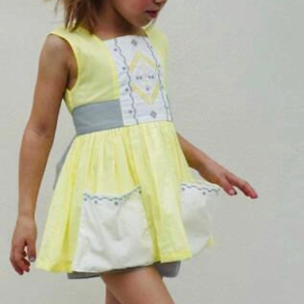 Well Dressed Wolf Yellow/Gray Cross Tunic Set- 3T